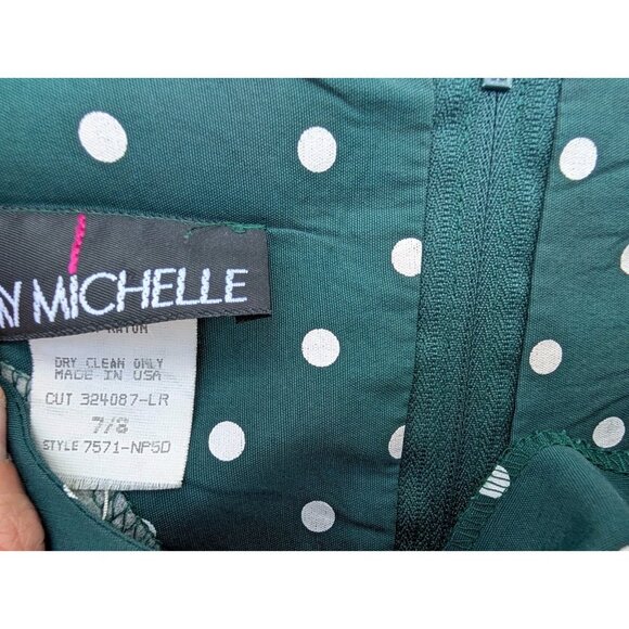 My Michelle Dress size 7/8 Preppy Polka Dot Rayon blend Swing Trad Wife 90s READ - Picture 7 of 16